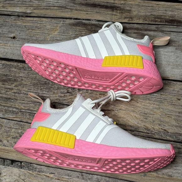 Adidas NMD_R1 J "White Beam Pink" Youth Size 7 / Womens Size 8.5 Sneakers - Picture 9 of 10